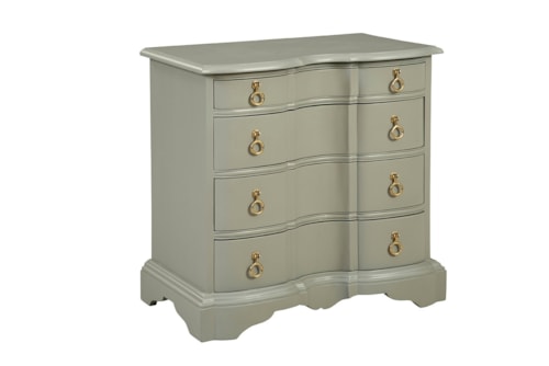 Traditional 4-Drawer Chest with Elegant Gold Handle Pulls