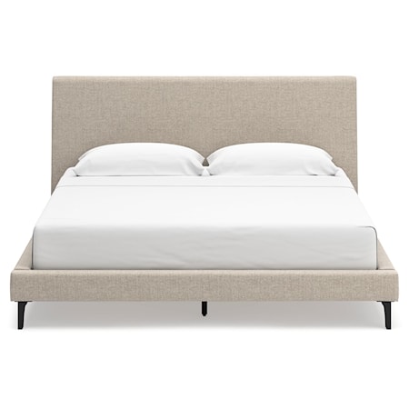 King Upholstered Bed With Roll Slats