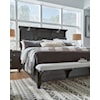 Magnussen Home Sierra Bedroom King Lighted Panel Bed with Bench