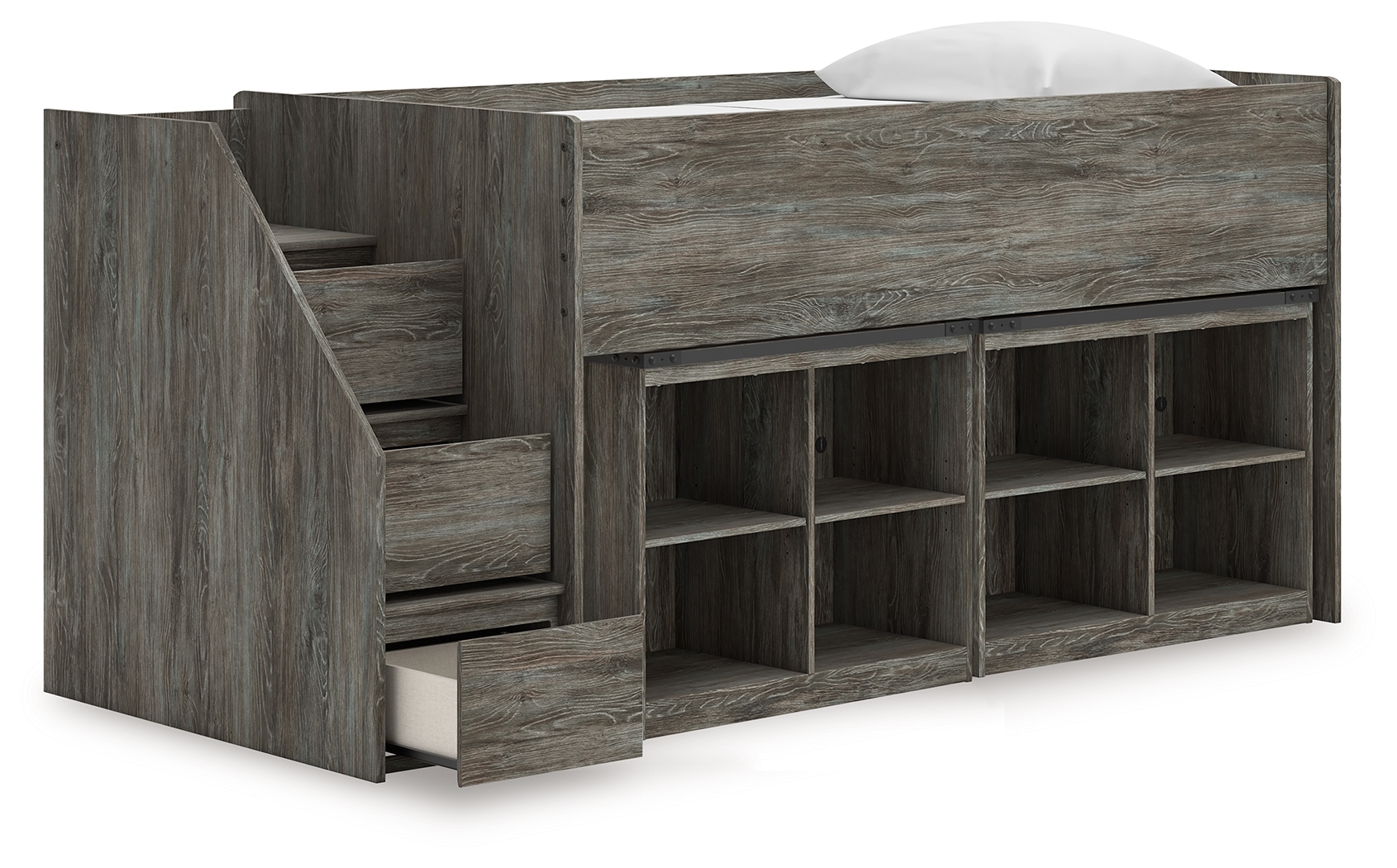 Twin Loft Bed With Bookcase Storage