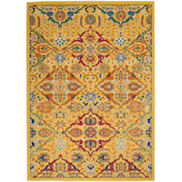 4' x 6' Yellow Multicolor Rectangle Rug