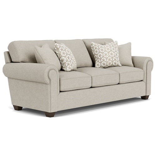 Transitional Sofa with Rolled Arms