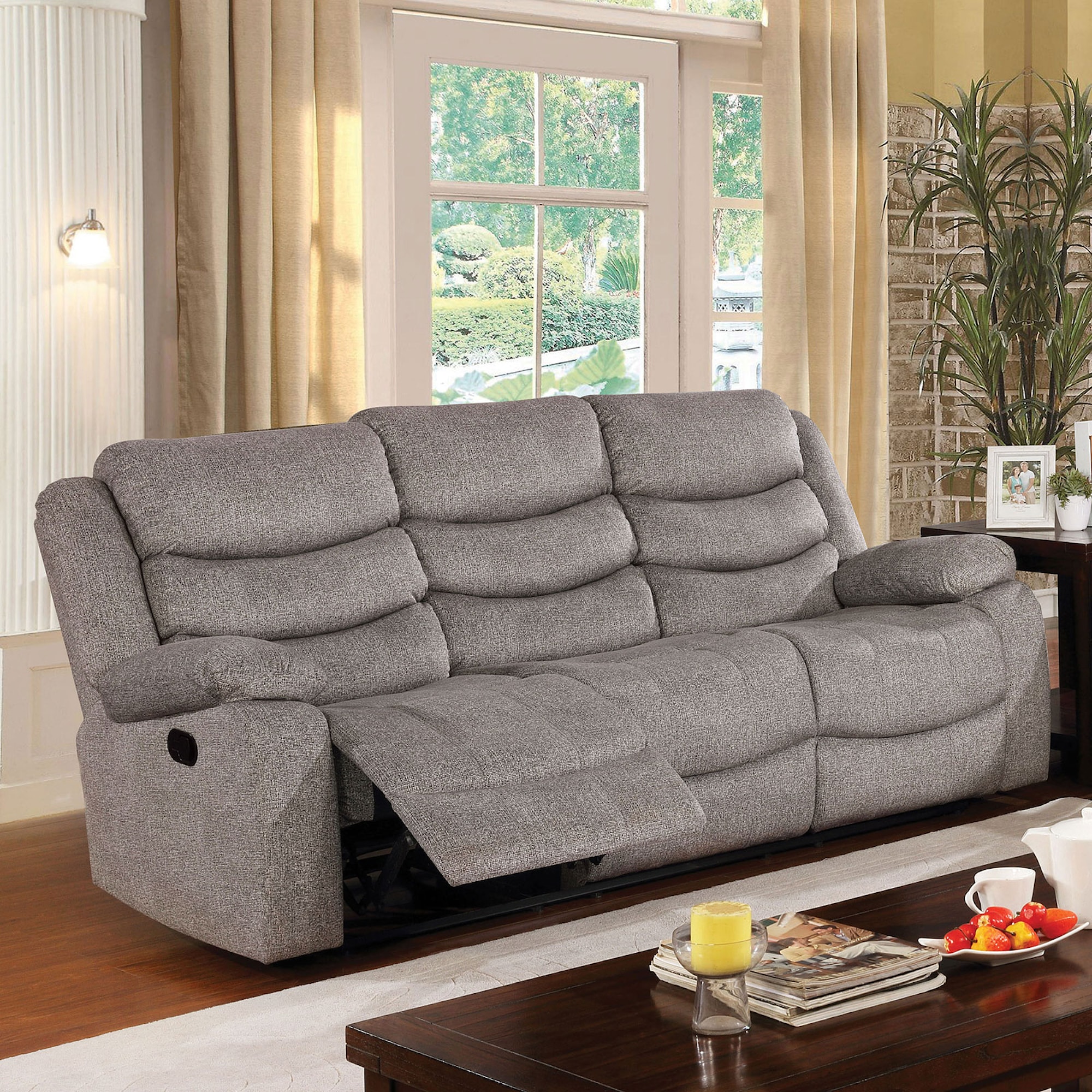Furniture of America Living Room Motion Love Seat w/ Console Table, Gray  CM6326-LV - The Furniture