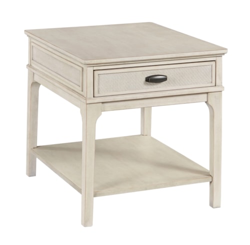 Transitional Rectangular 1-Drawer End Table