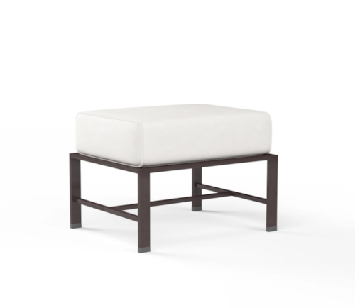 Contemporary Outdoor Ottoman with Weather Resistant Cushion