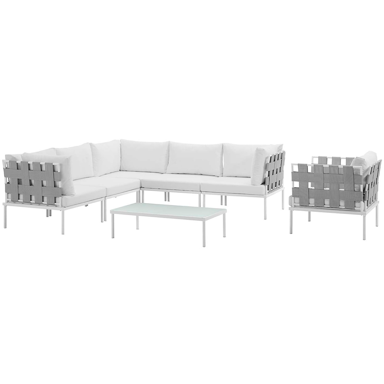 Modway Harmony Outdoor 7 Piece Sectional Sofa Set