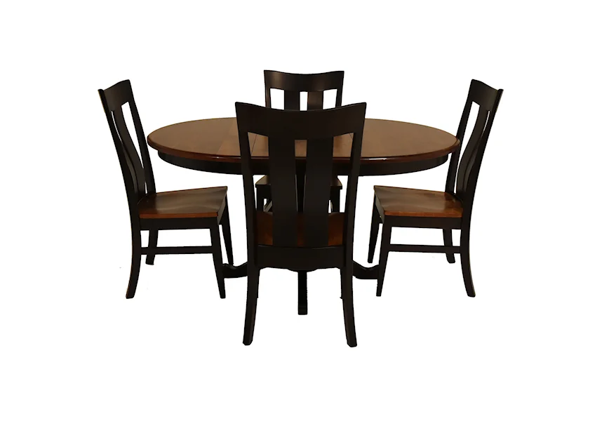 Amish Essentials Casual Dining 5 Piece Rebecca Table and Florence Chair Set by Archbold Furniture at Simon's Furniture