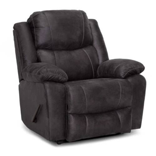 Casual Oversized Power Rocker Recliner with Pillow Arms