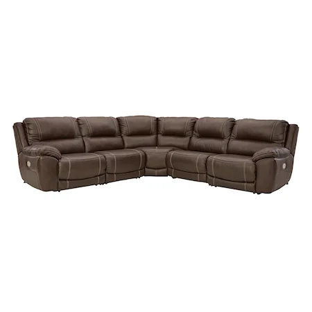 Leather Match 5-Piece Power Reclining Sectional