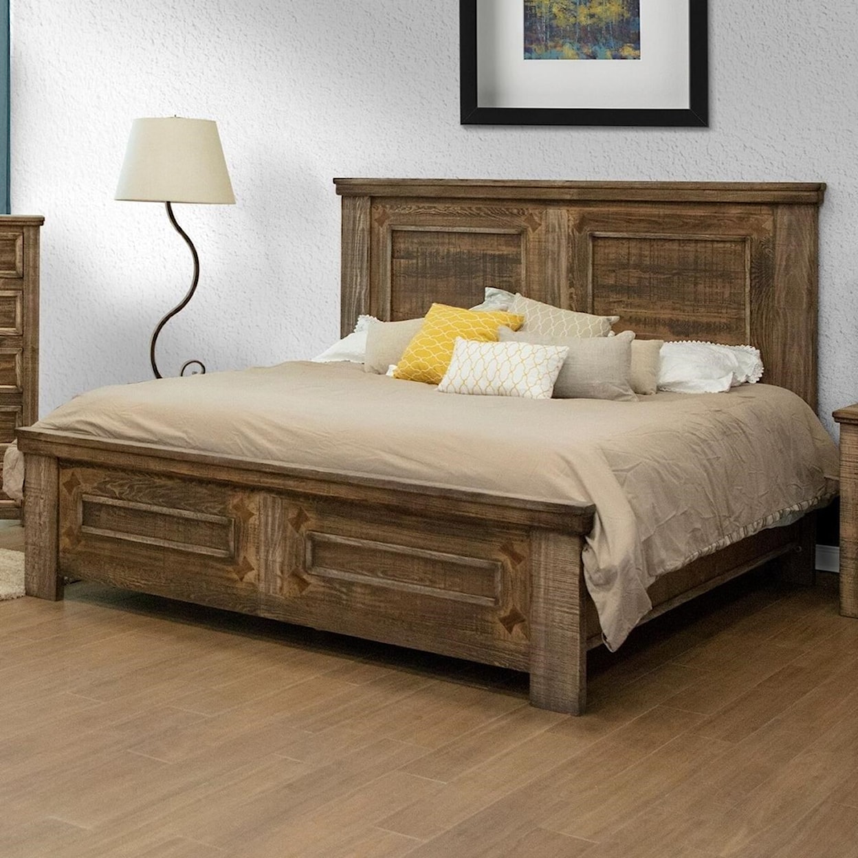 International Furniture Direct Montana California King Panel Bed