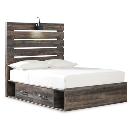 Full Panel Bed With 4 Storage Drawers
