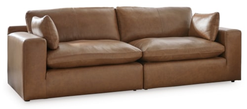 Leather Match 2-Piece Sectional Loveseat