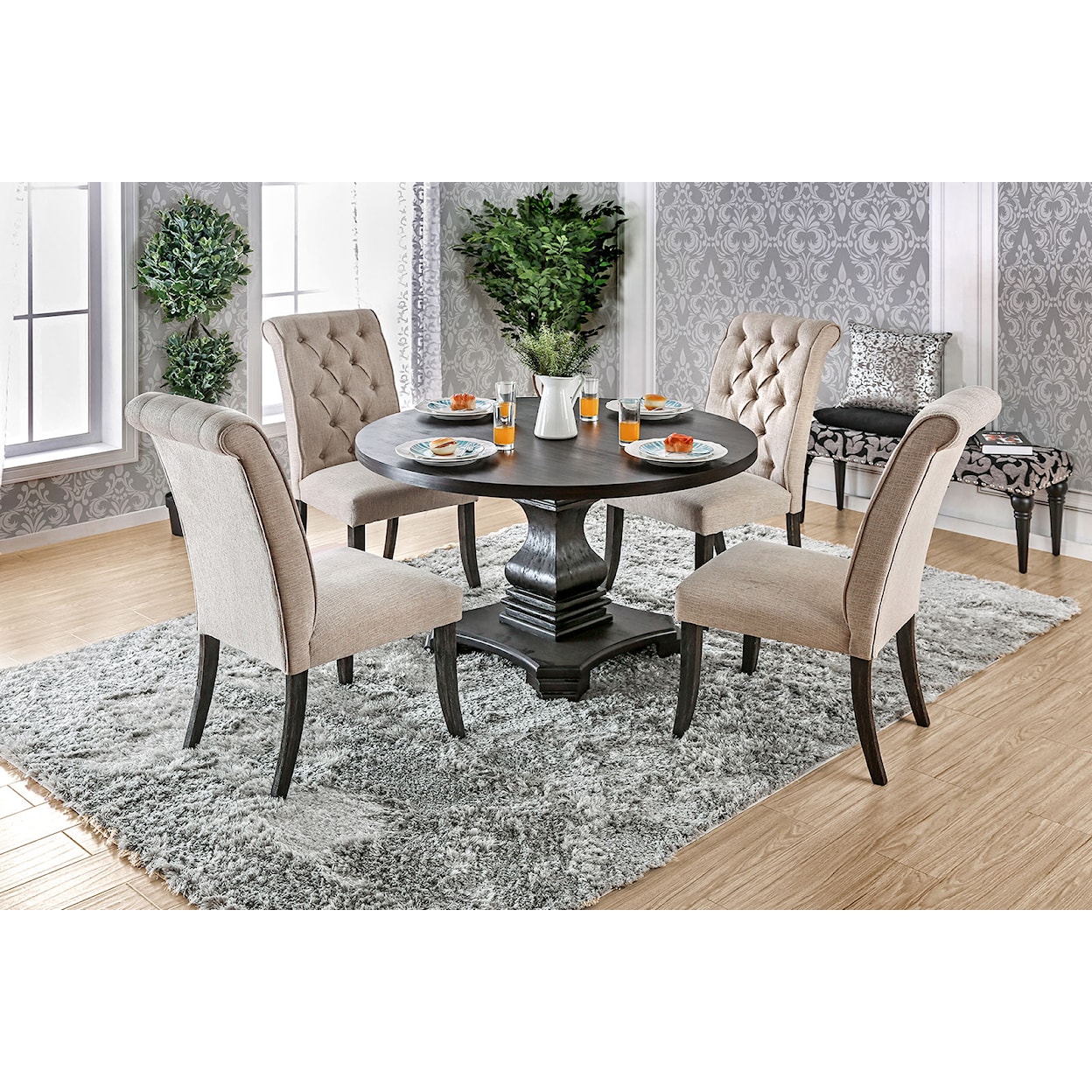 Furniture of America Nerissa 4-Piece Dining Set