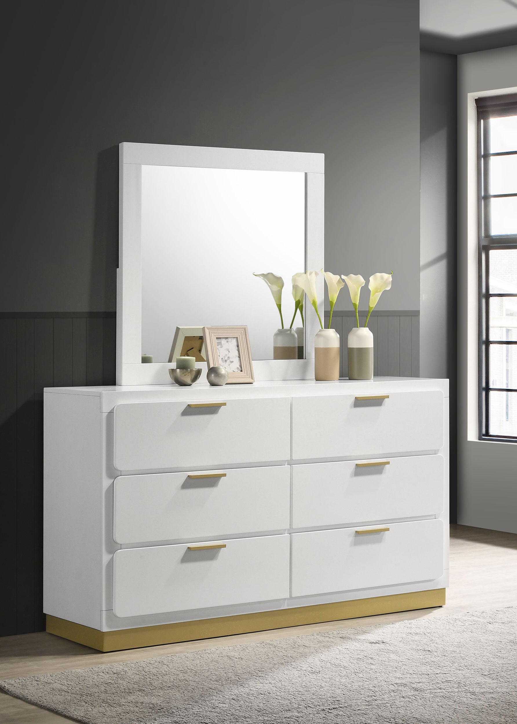 Caraway 6-Drawer Dresser w/ Mirror