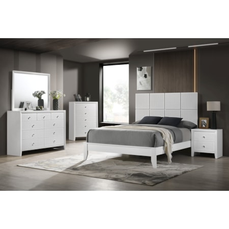 Queen Panel Bed - White