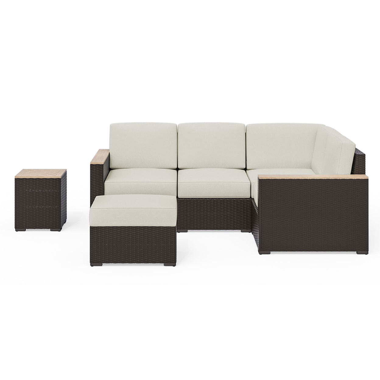 homestyles Palm Springs Outdoor Sectional and Ottoman Set