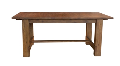 Rustic Transitional Trestle Table with Two 16" Leaves