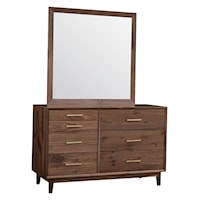 Customizable Solid Wood Dresser and Mirror Set