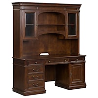 Traditional Credenza and Hutch with Lighting