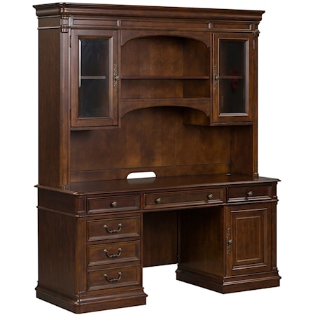 Traditional Credenza and Hutch with Lighting
