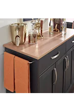 homestyles Storage Plus Traditional Kitchen Cart with Birch Wood Finished Laminate Top