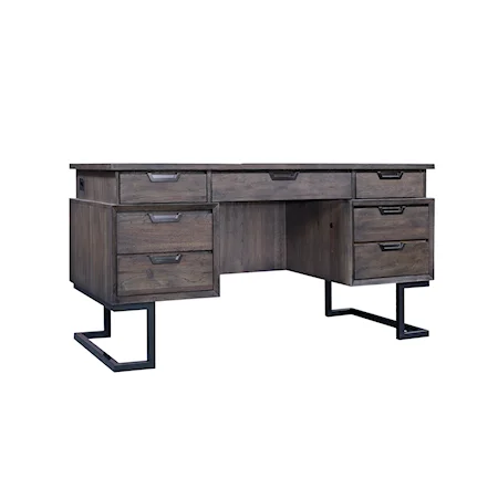 Executive Desk with Outlets and Locking Drawers