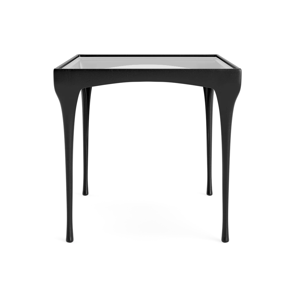 Classic Clear-Top Cast Aluminum Side Table