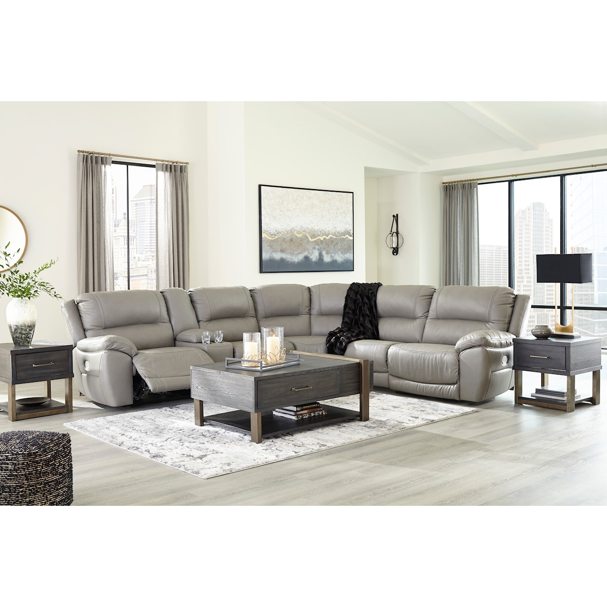 Signature Design by Ashley Furniture Dunleith 6-Piece Power Reclining Sectional