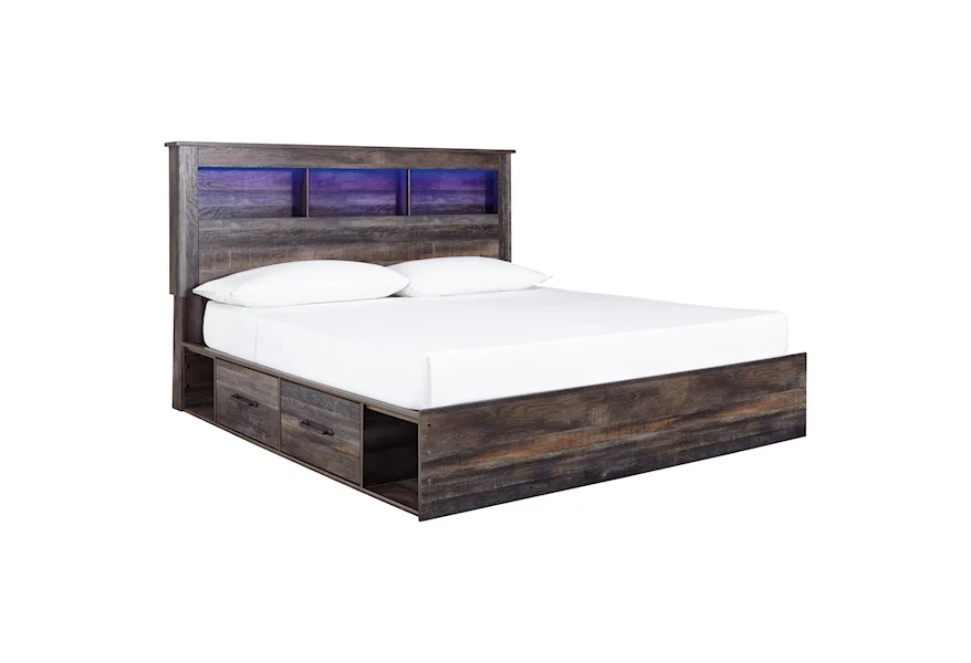 Drystan King Bookcase Bed with 4 Underbed Drawers by Signature Design by Ashley at Sparks HomeStore