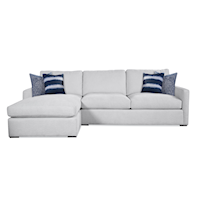 Transitional 2-Piece Sectional with Throw Pillows