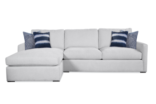 Transitional 2-Piece Sectional with Throw Pillows