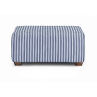 Transitional Square Cocktail Ottoman with Button-Tufting