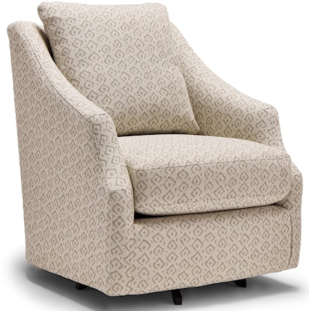 Contemporary Swivel Glider with Reversible Seat Cushion