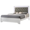 Crown Mark Lyssa Glam King Bed With Upholstered LED Headboard