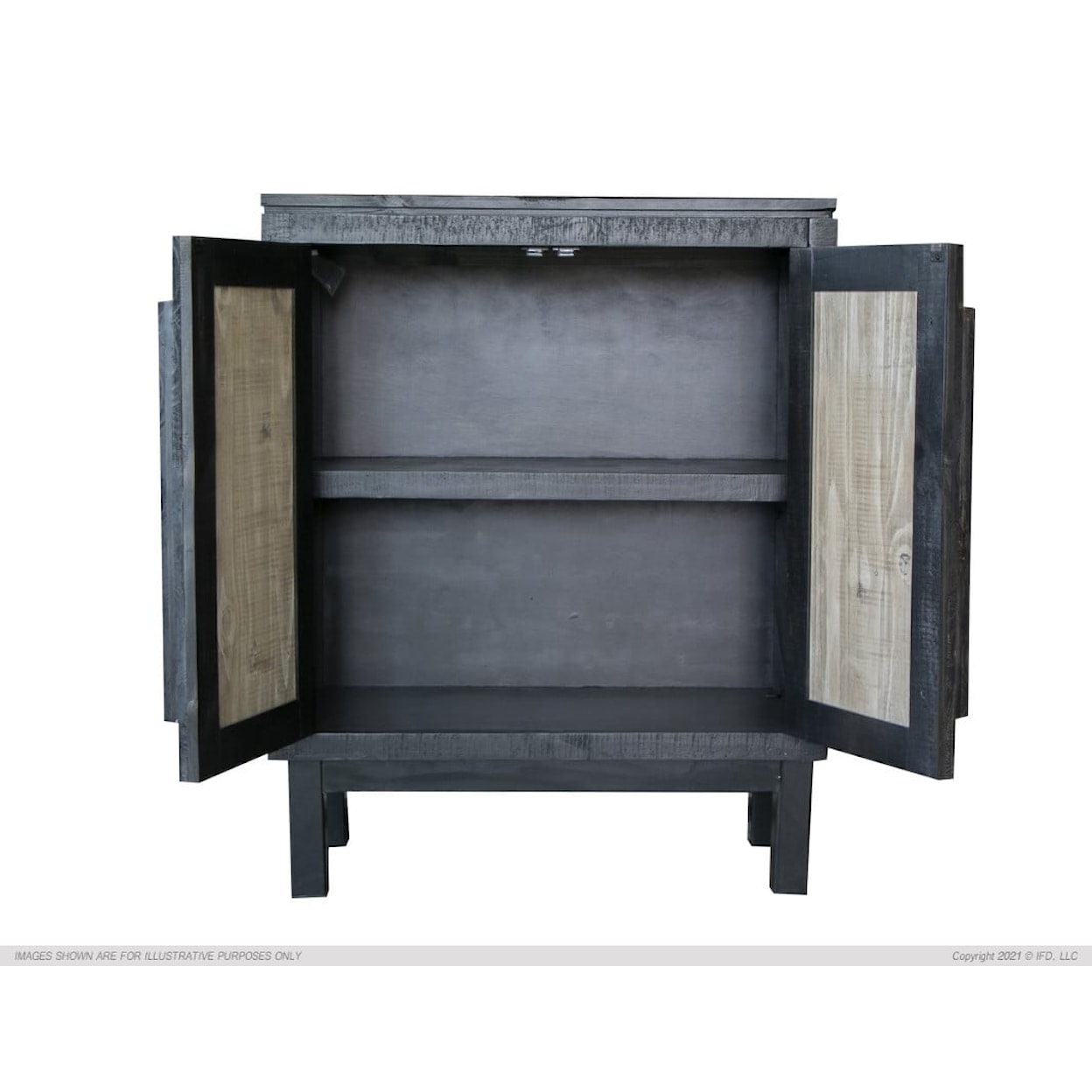 International Furniture Direct Cosalá Black 2-Door Buffet with Storage