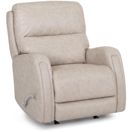 Casual Manual Rocker Recliner with Aluminum Handle