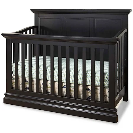 Casual Convertible Panel Crib with Crown Molding