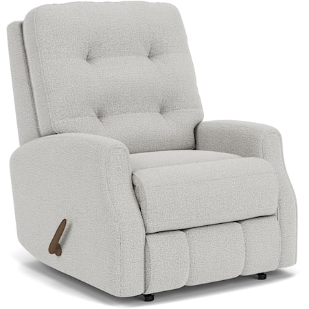 Transitional Manual Rocker Recliner with Button Tufting