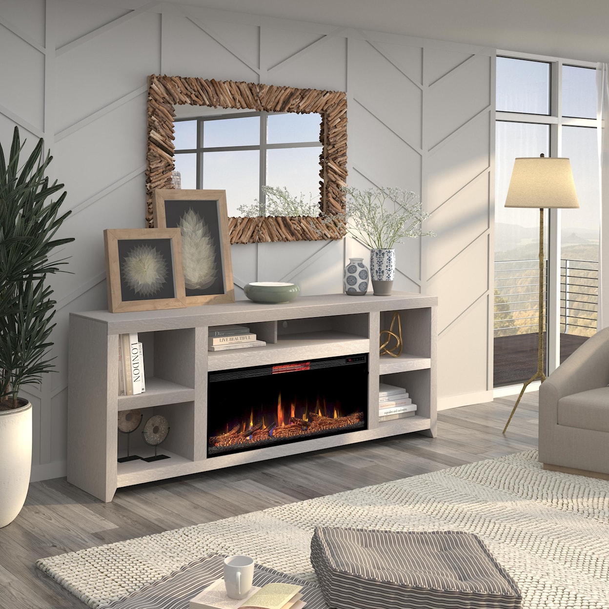 Legends Furniture Driftwood Fireplace TV Console