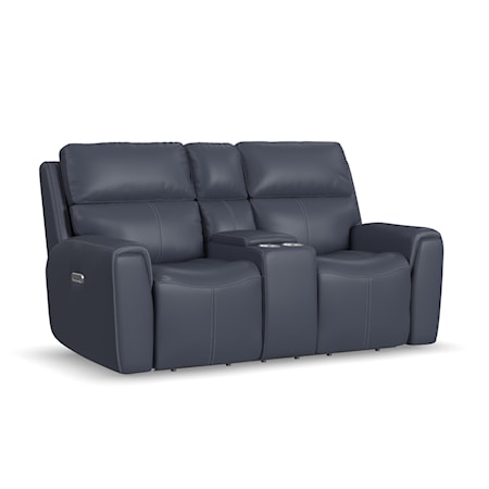 Power Reclining Loveseat with Console & Powe