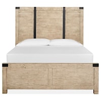 Farmhouse Queen Low Profile Bed with Panel Headboard