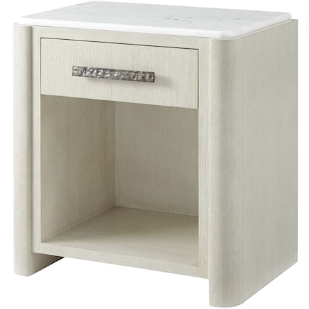 Contemporary Essence Nightstand with Marble Top