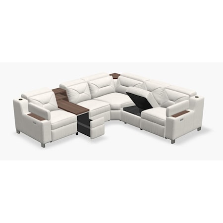 5-Seat Chaise Sectional with Storage