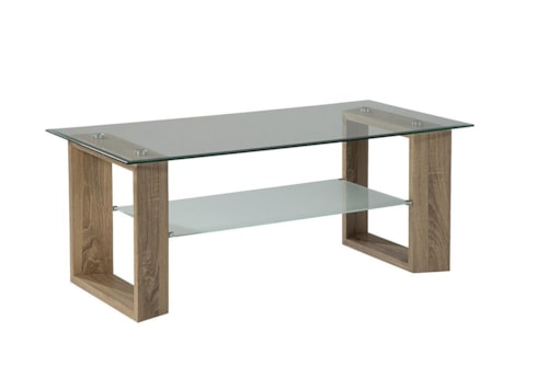 Contemporary Coffee Table with Glass Tabletop