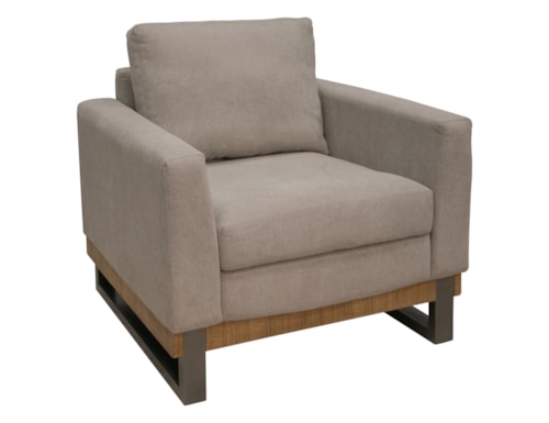 Modern Upholstered Armchair with 1-Pillow
