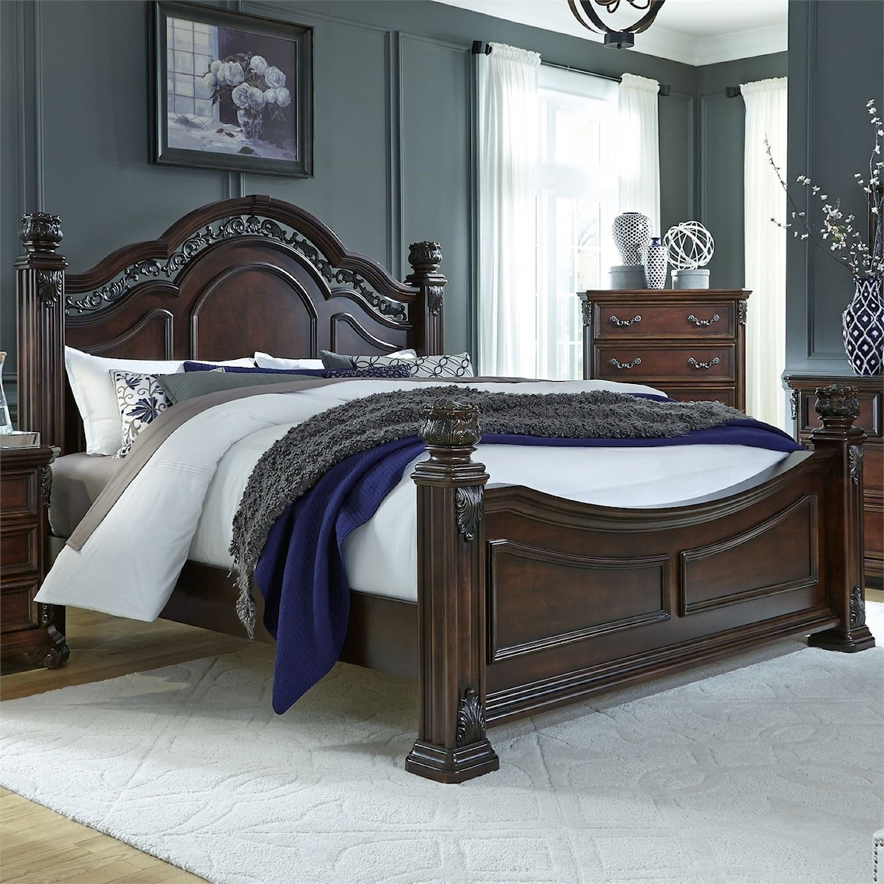 Liberty Furniture Messina Estates Bedroom King Poster Bed