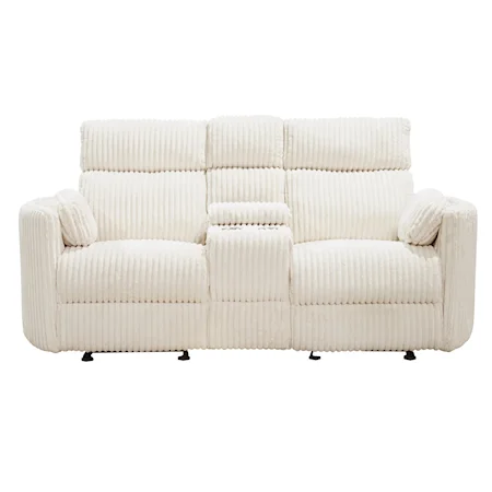 Casual Power Glider Console Loveseat with USB Port