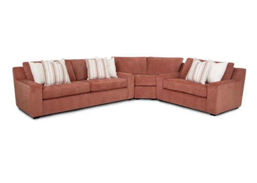 Contemporary 3-Piece Sectional Sofa with Throw Pillows