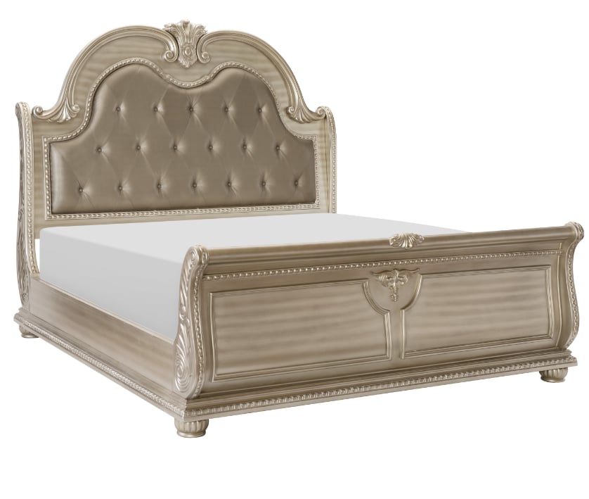 Homelegance Cavalier 3-Piece Queen Upholstered Sleigh Bedroom Set