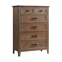 Transitional 6-Drawer Chest in Harvest Finish